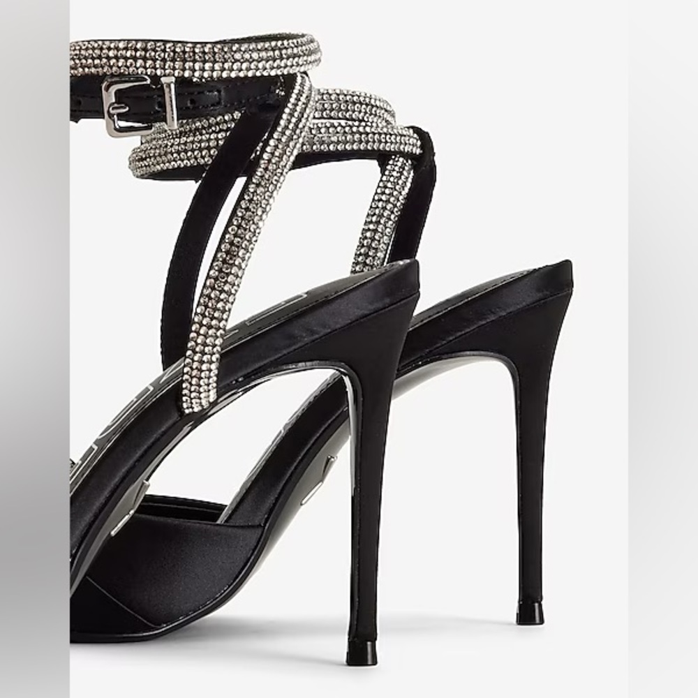 Express Rhinestone Bow Embellished Strap Pumps - Picture 3 of 9